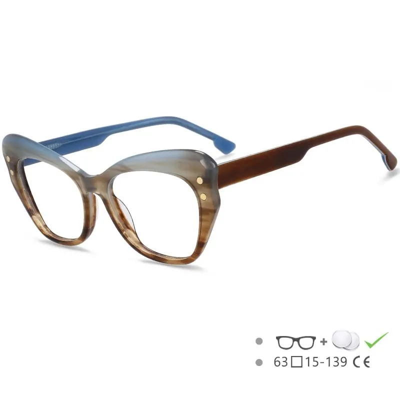 CCspace Women's Full Rim Butterfly Cat Eye Acetate Eyeglasses 53174