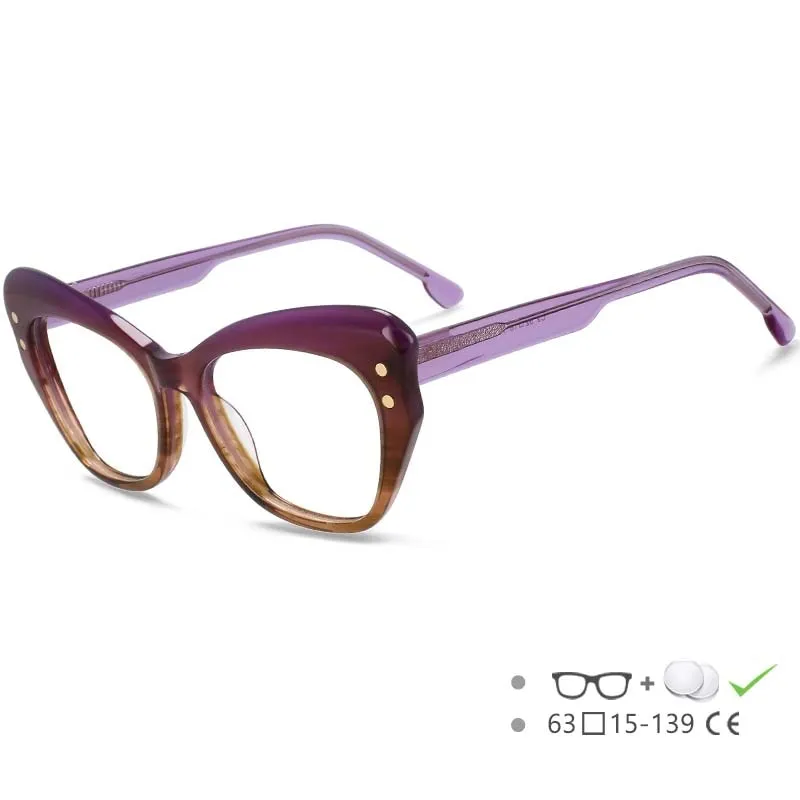 CCspace Women's Full Rim Butterfly Cat Eye Acetate Eyeglasses 53174