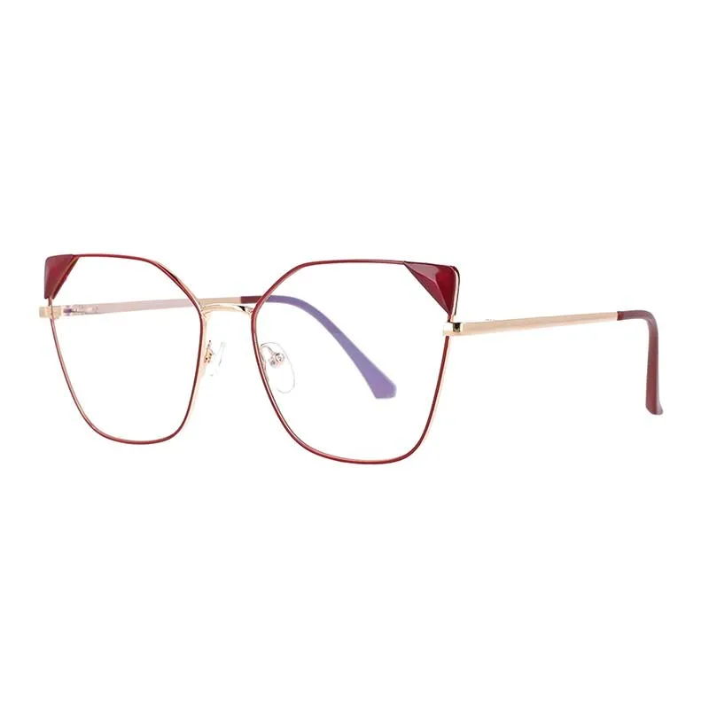 CCspace Women's Full Rim Cat Eye Acetate Alloy Frame Eyeglasses 53143