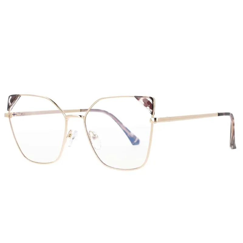 CCspace Women's Full Rim Cat Eye Acetate Alloy Frame Eyeglasses 53143