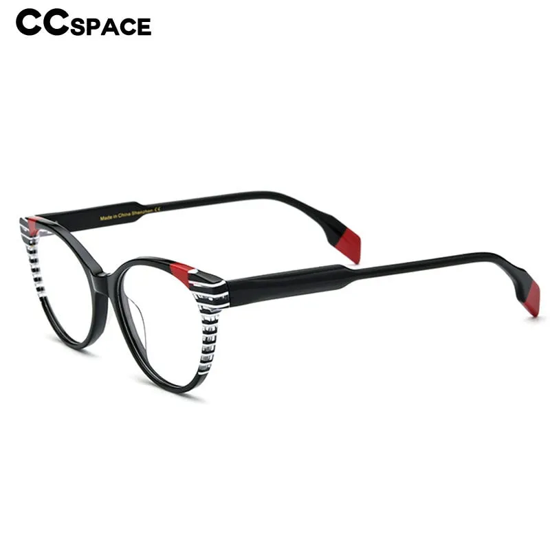 CCspace Women's Full Rim Cat Eye Acetate Eyeglasses 55058