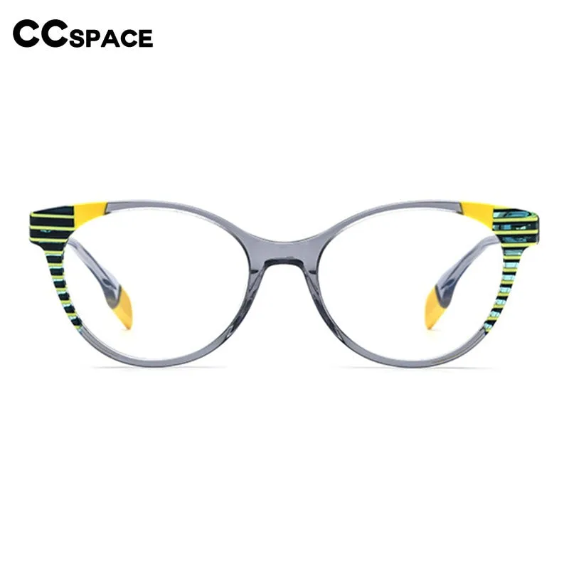 CCspace Women's Full Rim Cat Eye Acetate Eyeglasses 55058