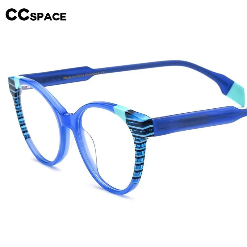 CCspace Women's Full Rim Cat Eye Acetate Eyeglasses 55058