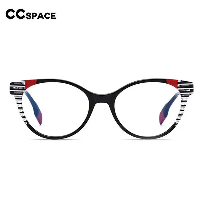 CCspace Women's Full Rim Cat Eye Acetate Eyeglasses 55058