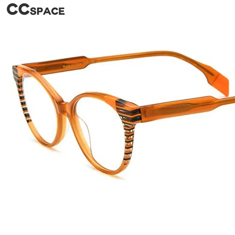 CCspace Women's Full Rim Cat Eye Acetate Eyeglasses 55058