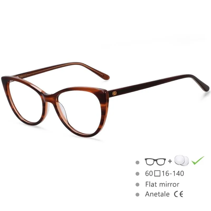 CCspace Women's Full Rim Cat Eye Acetate Frame Eyeglasses 54551