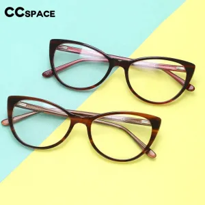 CCspace Women's Full Rim Cat Eye Acetate Frame Eyeglasses 54551