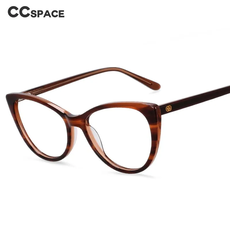 CCspace Women's Full Rim Cat Eye Acetate Frame Eyeglasses 54551
