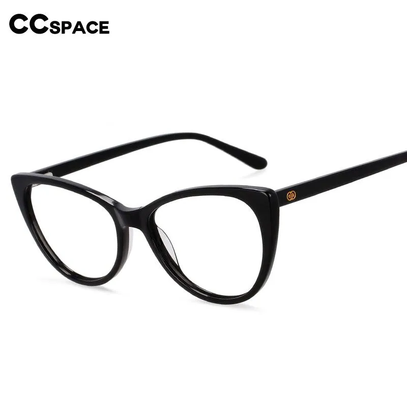 CCspace Women's Full Rim Cat Eye Acetate Frame Eyeglasses 54551