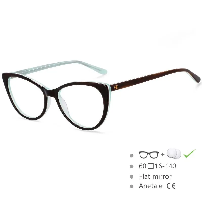 CCspace Women's Full Rim Cat Eye Acetate Frame Eyeglasses 54551