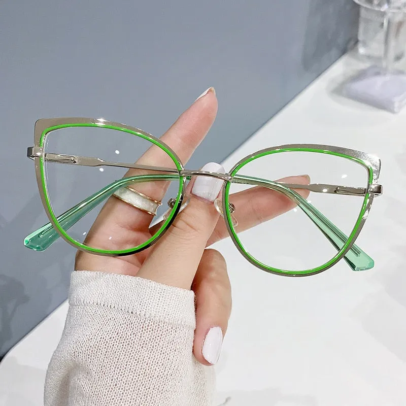 CCspace Women's Full Rim Cat Eye Alloy Eyeglasses 54843