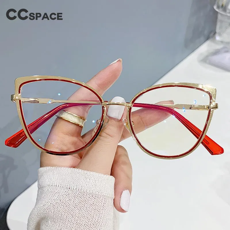 CCspace Women's Full Rim Cat Eye Alloy Eyeglasses 54843