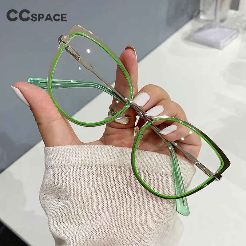 CCspace Women's Full Rim Cat Eye Alloy Eyeglasses 54843