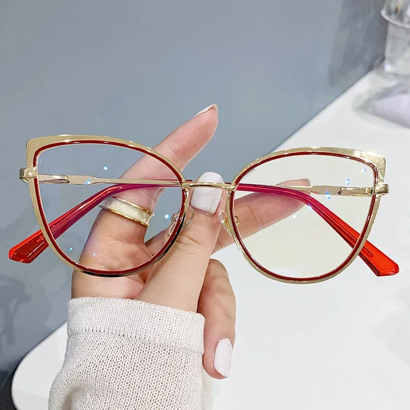 CCspace Women's Full Rim Cat Eye Alloy Eyeglasses 54843