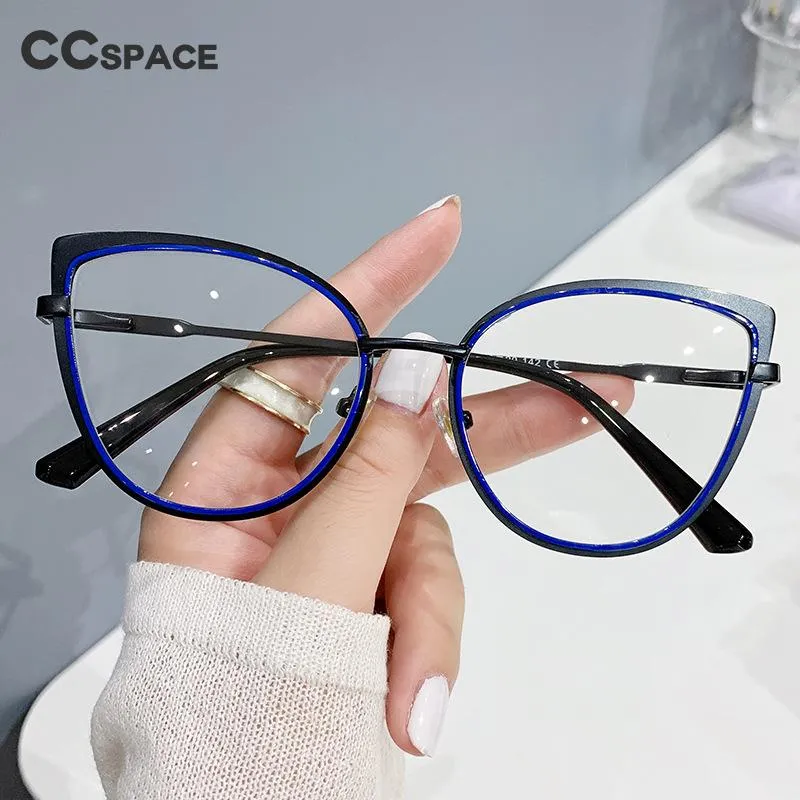 CCspace Women's Full Rim Cat Eye Alloy Eyeglasses 54843