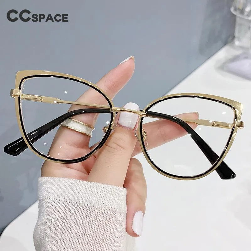 CCspace Women's Full Rim Cat Eye Alloy Eyeglasses 54843