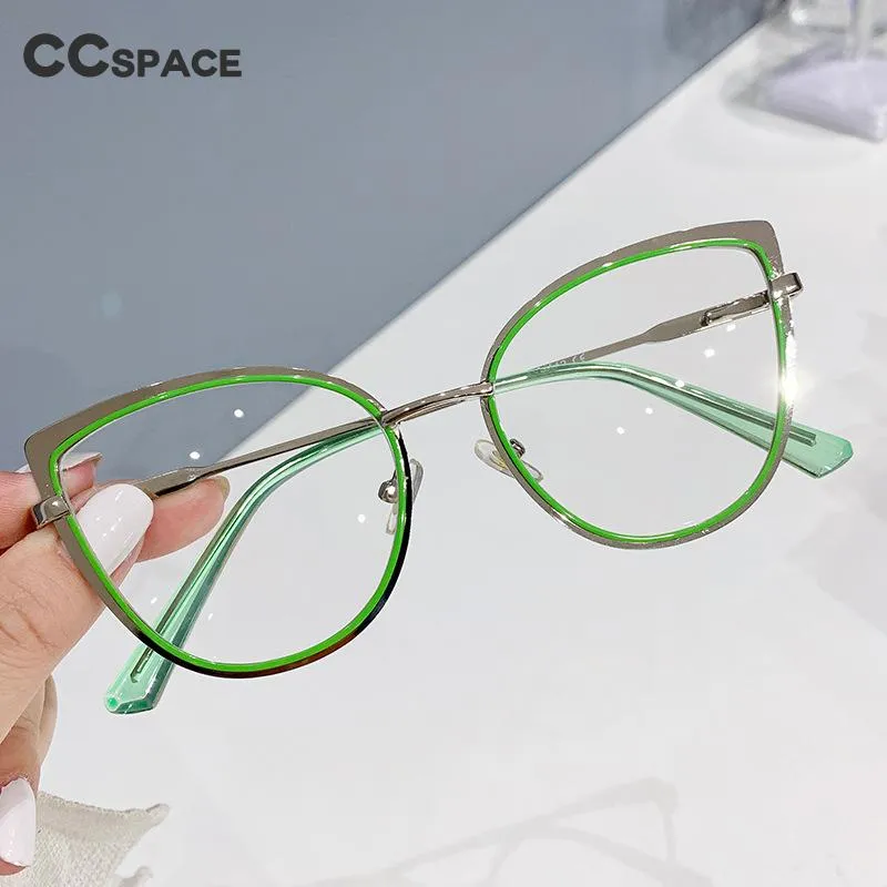 CCspace Women's Full Rim Cat Eye Alloy Eyeglasses 54843