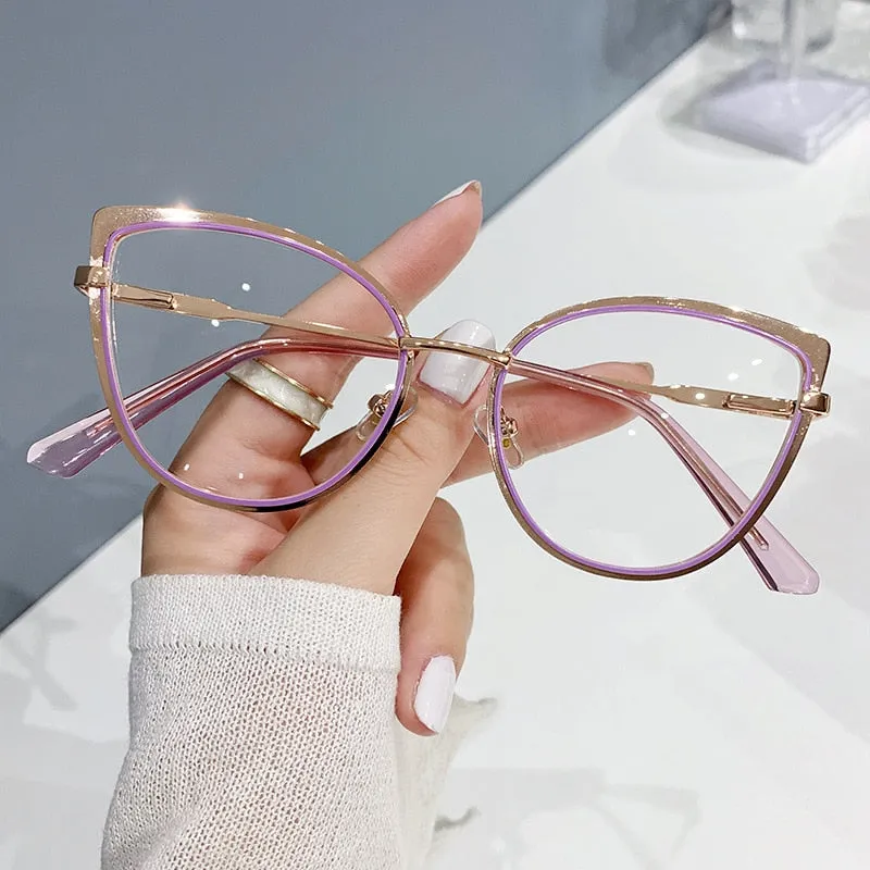 CCspace Women's Full Rim Cat Eye Alloy Eyeglasses 54843