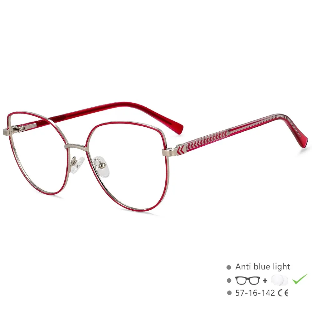 CCspace Women's Full Rim Cat Eye Alloy Eyeglasses 55707