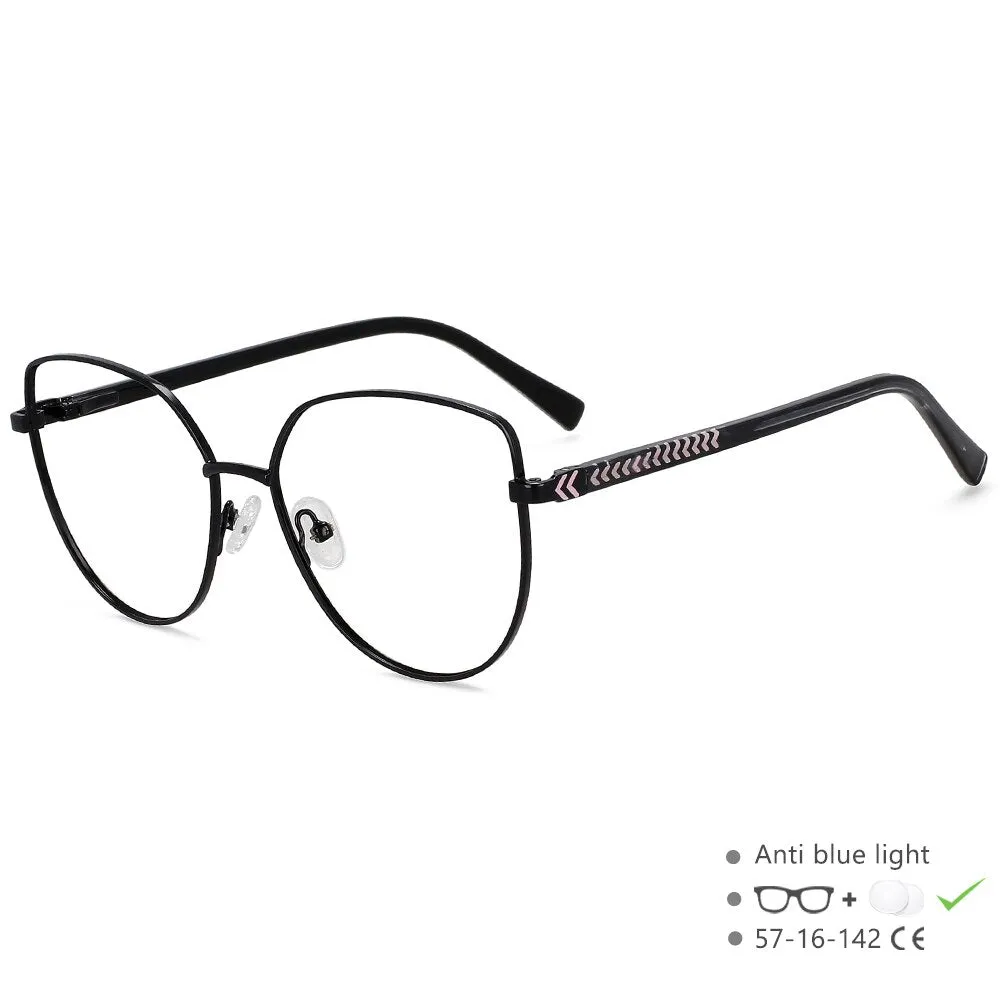 CCspace Women's Full Rim Cat Eye Alloy Eyeglasses 55707
