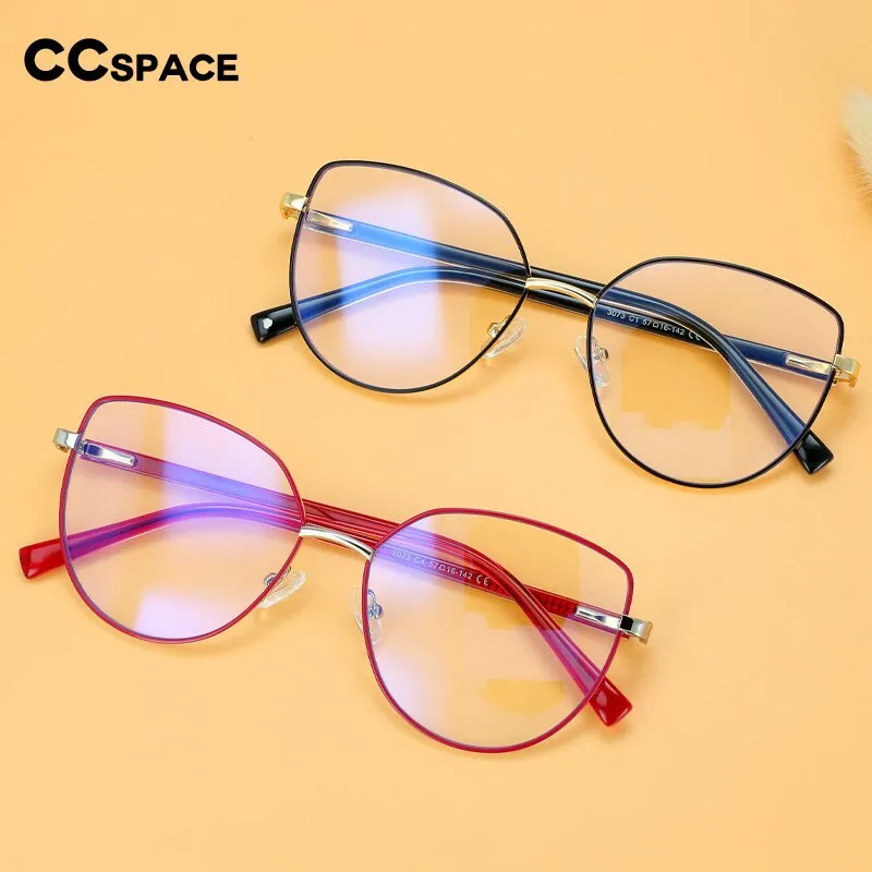 CCspace Women's Full Rim Cat Eye Alloy Eyeglasses 55707