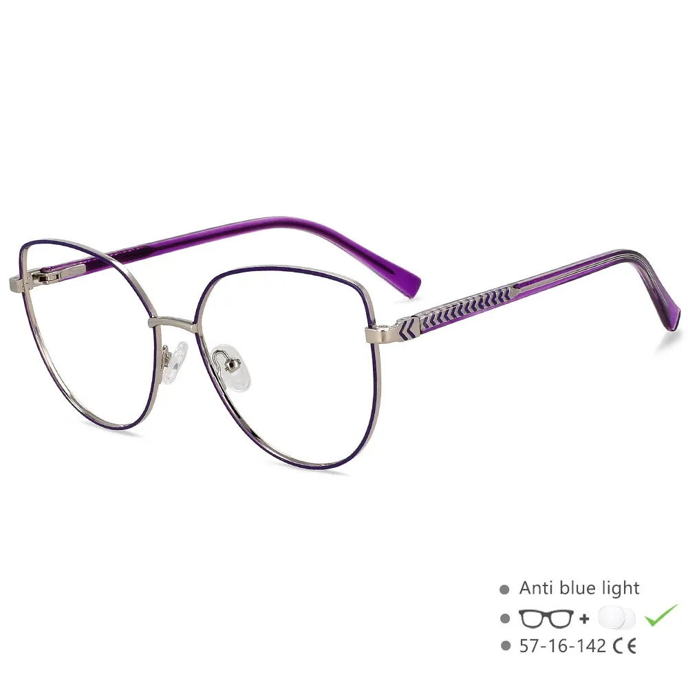 CCspace Women's Full Rim Cat Eye Alloy Eyeglasses 55707