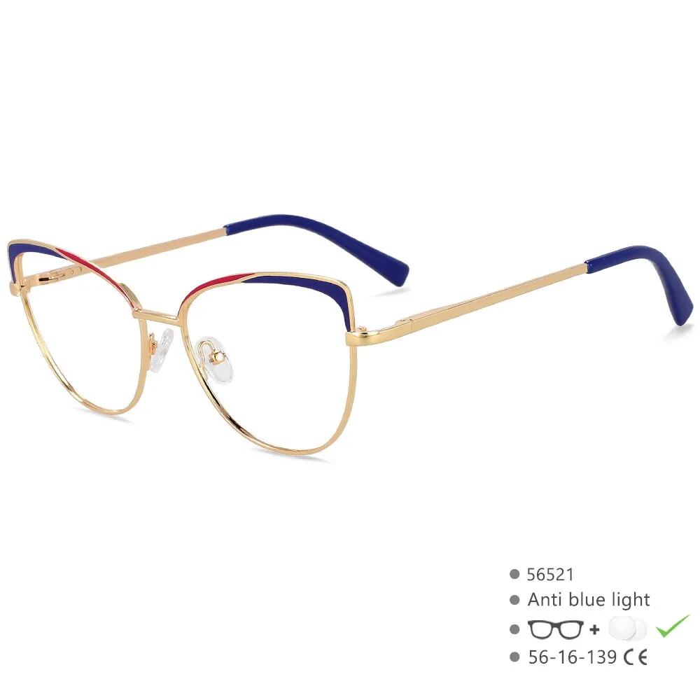 CCspace Women's Full Rim Cat Eye Alloy Eyeglasses 56521