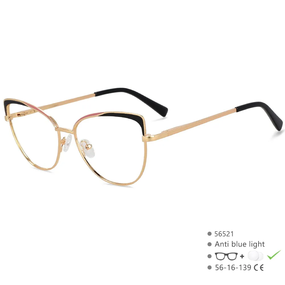 CCspace Women's Full Rim Cat Eye Alloy Eyeglasses 56521