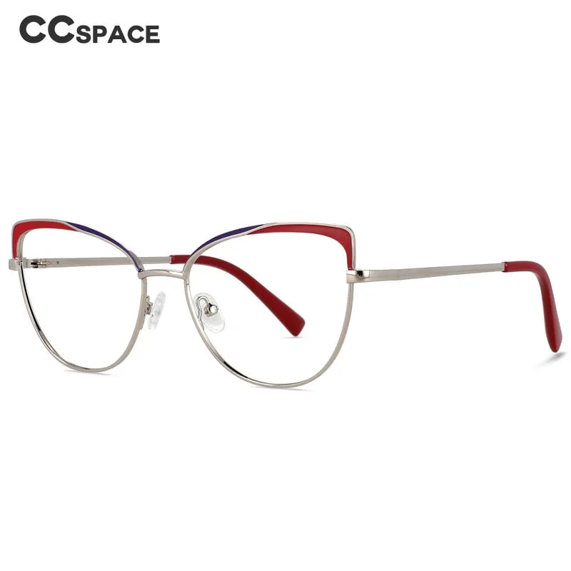 CCspace Women's Full Rim Cat Eye Alloy Eyeglasses 56521