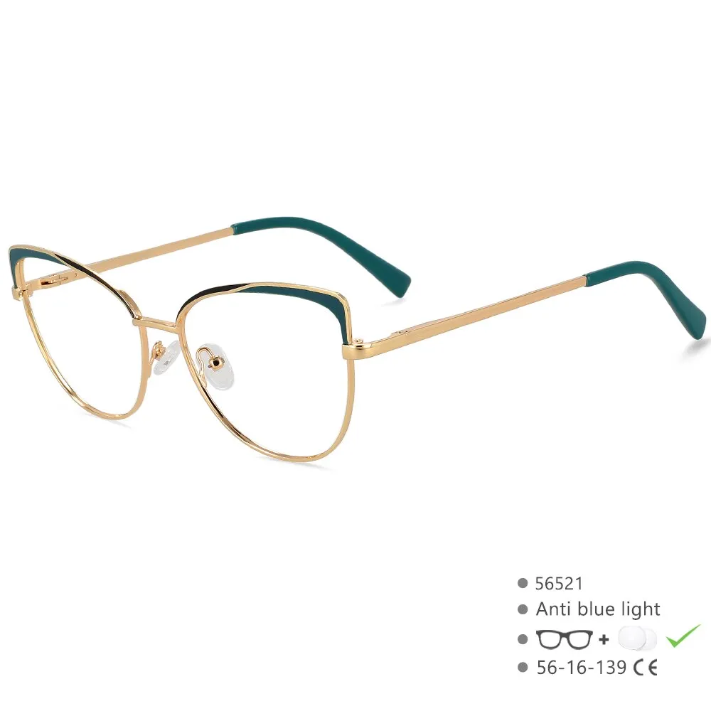 CCspace Women's Full Rim Cat Eye Alloy Eyeglasses 56521