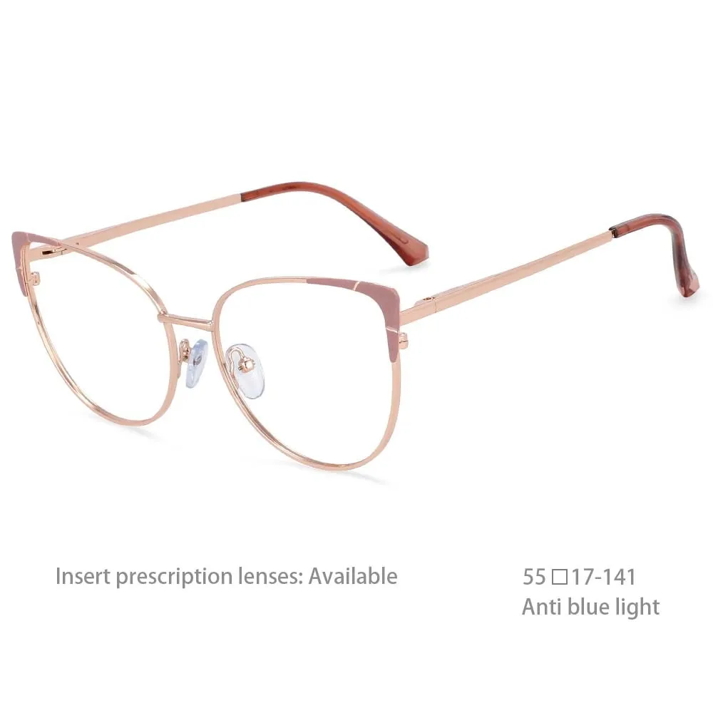 CCspace Women's Full Rim Cat Eye Alloy Frame Eyeglasses 54428