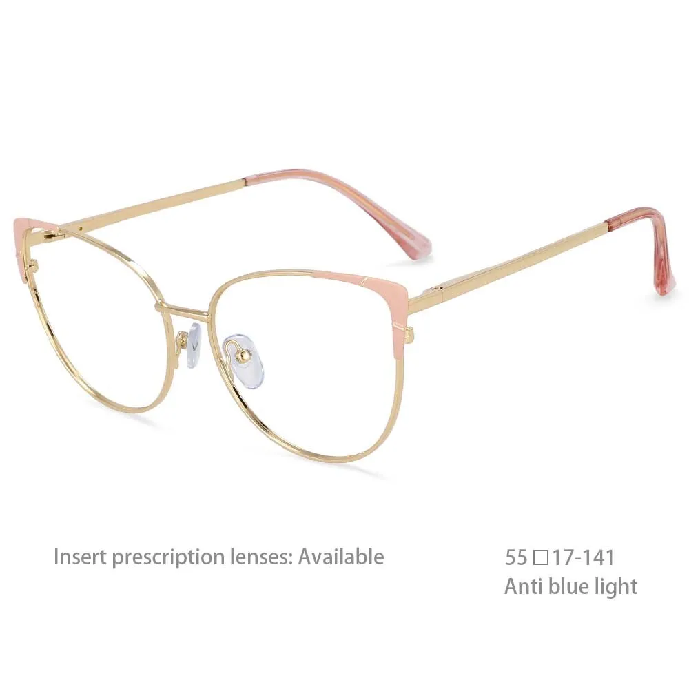 CCspace Women's Full Rim Cat Eye Alloy Frame Eyeglasses 54428
