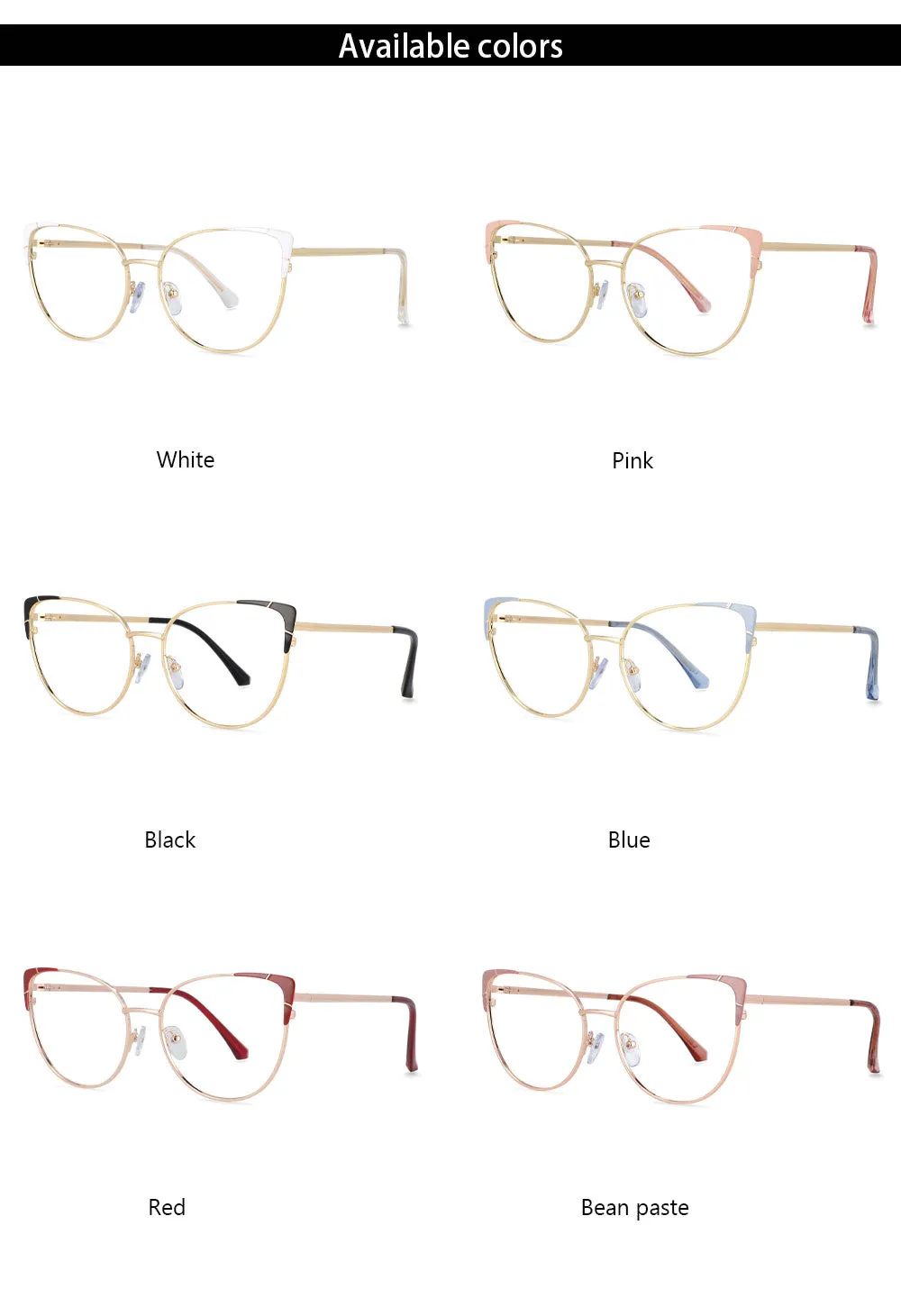 CCspace Women's Full Rim Cat Eye Alloy Frame Eyeglasses 54428