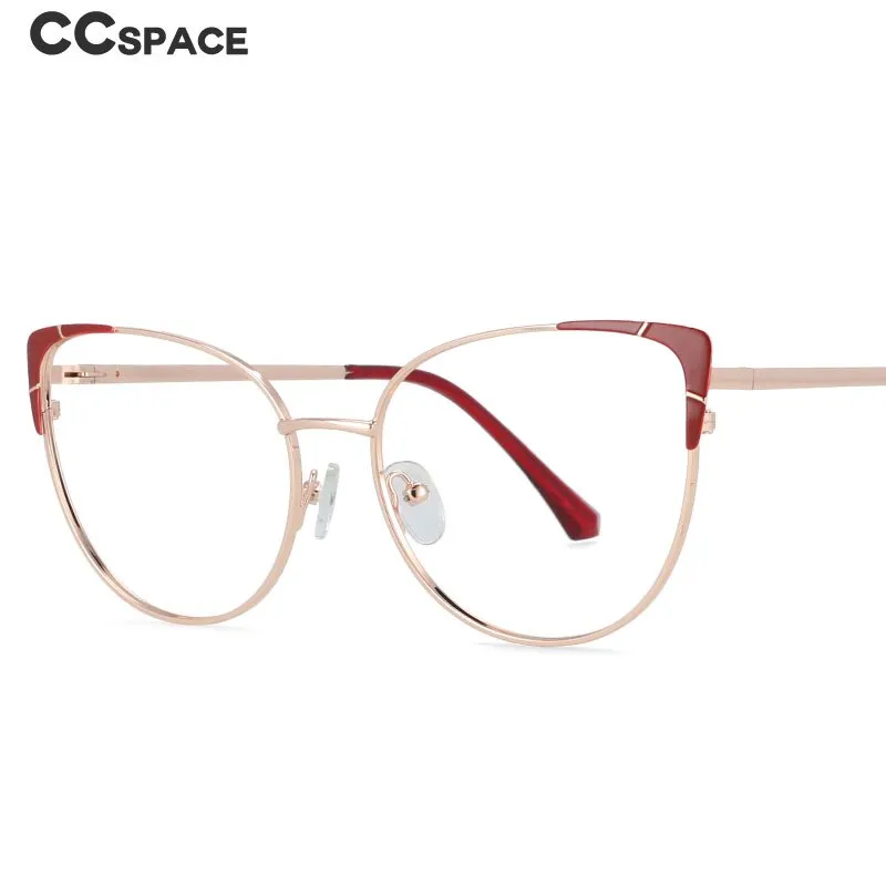 CCspace Women's Full Rim Cat Eye Alloy Frame Eyeglasses 54428