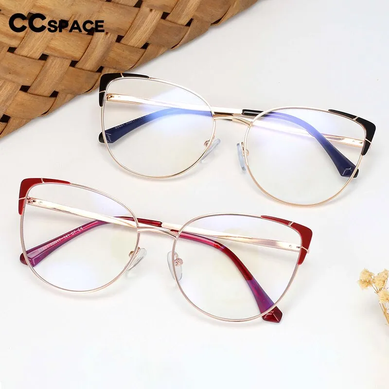 CCspace Women's Full Rim Cat Eye Alloy Frame Eyeglasses 54428
