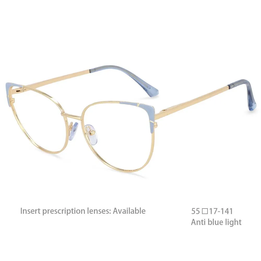 CCspace Women's Full Rim Cat Eye Alloy Frame Eyeglasses 54428