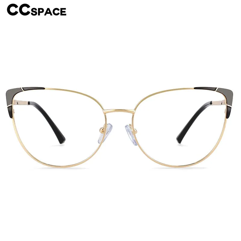 CCspace Women's Full Rim Cat Eye Alloy Frame Eyeglasses 54428