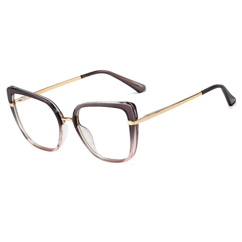 CCspace Women's Full Rim Cat Eye Tr 90 Titanium Frame Eyeglasses 48262