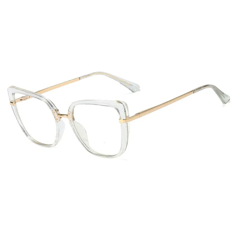 CCspace Women's Full Rim Cat Eye Tr 90 Titanium Frame Eyeglasses 48262