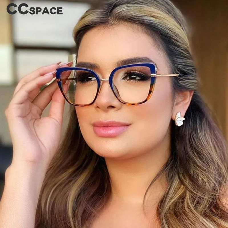 CCspace Women's Full Rim Cat Eye Tr 90 Titanium Frame Eyeglasses 48262