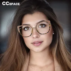 CCspace Women's Full Rim Cat Eye Tr 90 Titanium Frame Eyeglasses 48262
