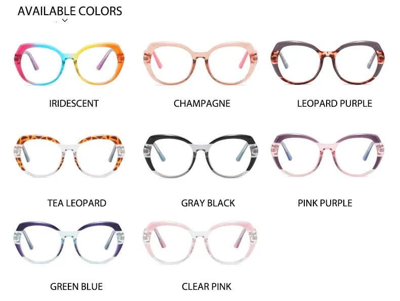 CCspace Women's Full Rim Irregular Square Tr 90 Titanium Eyeglasses 54716
