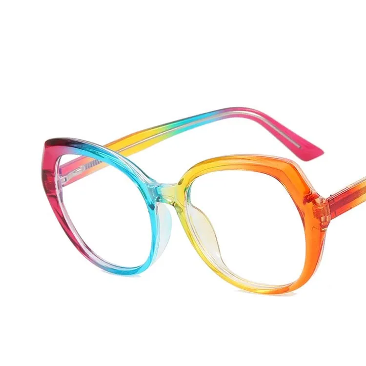 CCspace Women's Full Rim Irregular Square Tr 90 Titanium Eyeglasses 54716