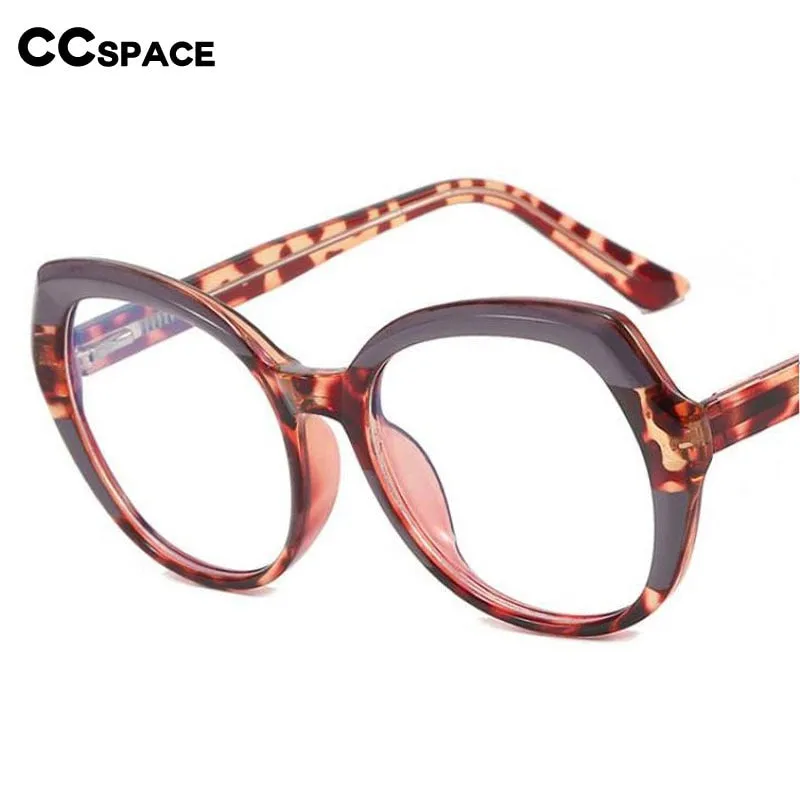 CCspace Women's Full Rim Irregular Square Tr 90 Titanium Eyeglasses 54716