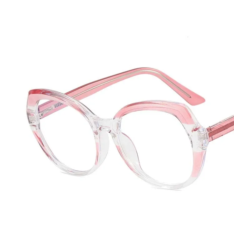 CCspace Women's Full Rim Irregular Square Tr 90 Titanium Eyeglasses 54716