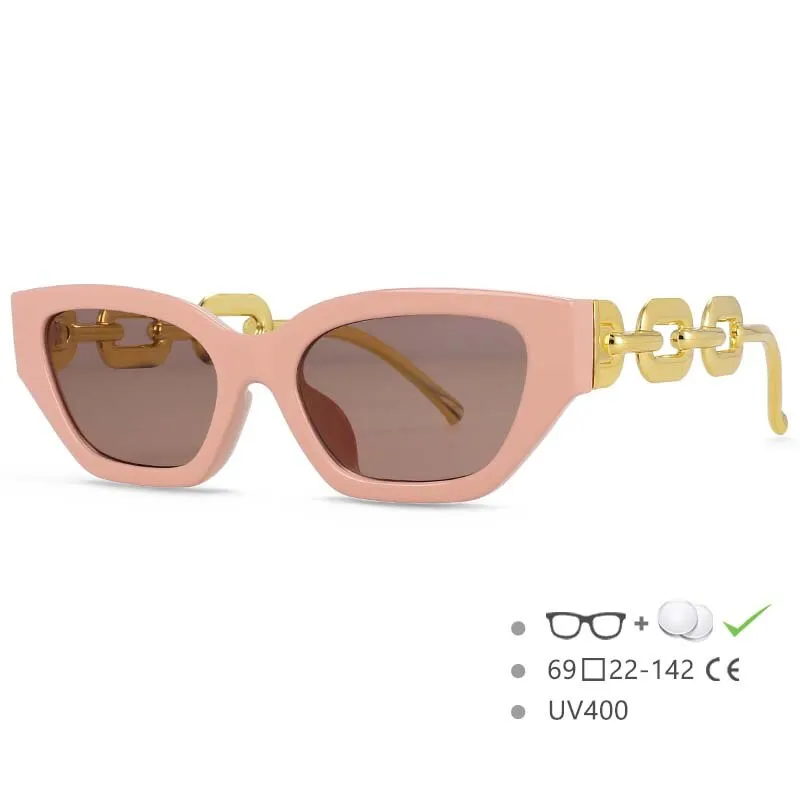 CCspace Women's Full Rim Oversized Cat Eye PC Resin Chain Leg Frame Eyeglasses 53235
