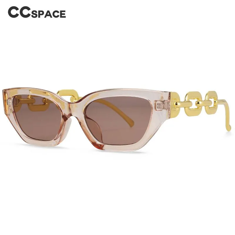CCspace Women's Full Rim Oversized Cat Eye PC Resin Chain Leg Frame Eyeglasses 53235