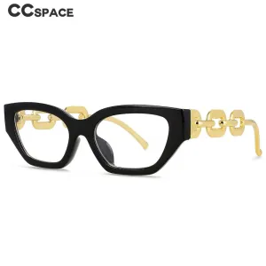 CCspace Women's Full Rim Oversized Cat Eye PC Resin Chain Leg Frame Eyeglasses 53235