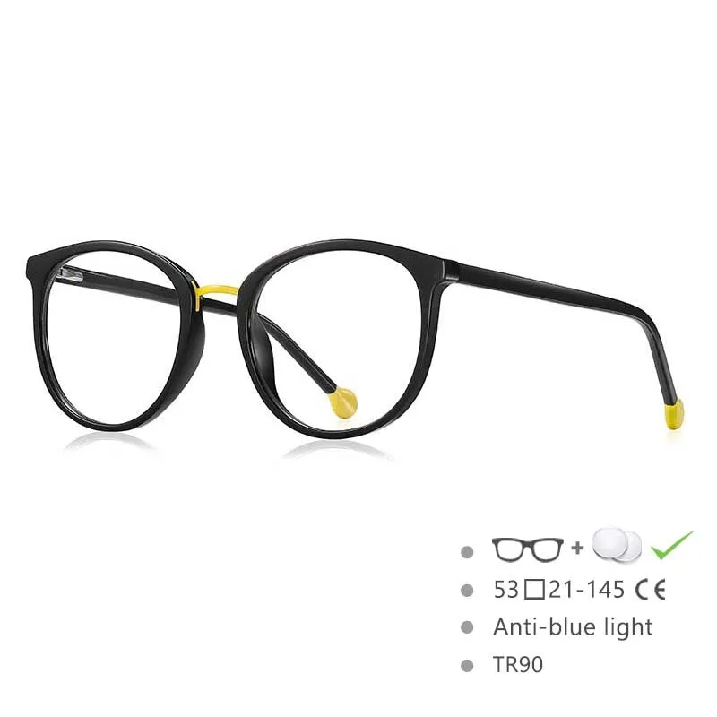 CCspace Women's Full Rim Oversized Round Tr 90 Titanium Frame Eyeglasses 54561