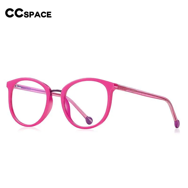 CCspace Women's Full Rim Oversized Round Tr 90 Titanium Frame Eyeglasses 54561